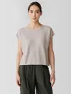Eileen Fisher Organic Linen Cotton Square Top In Brown