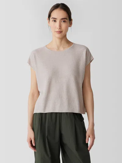 Eileen Fisher Organic Linen Cotton Square Top In Brown