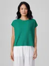 Eileen Fisher Organic Linen Cotton Square Top In Green