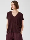 Eileen Fisher Organic Linen Cotton Square Top In Purple