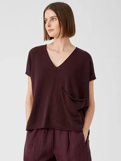 Eileen Fisher Organic Linen Cotton Square Top In Purple