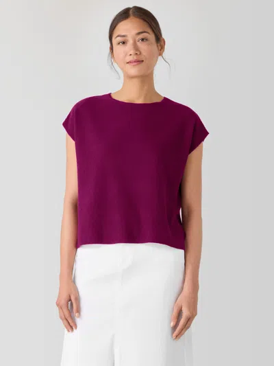 Eileen Fisher Organic Linen Cotton Square Top In Sangria