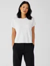 Eileen Fisher Organic Linen Cotton Square Top In White