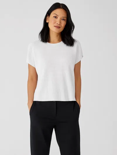 Eileen Fisher Organic Linen Cotton Square Top In White