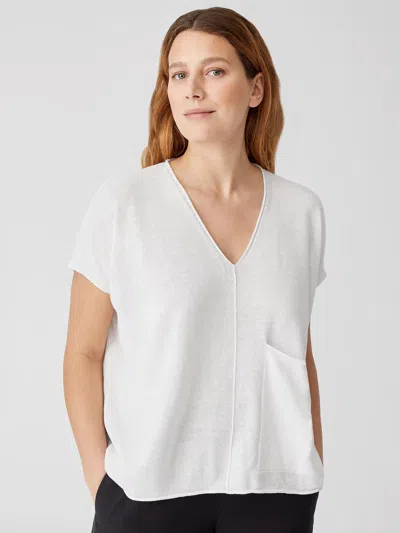 Eileen Fisher Organic Linen Cotton Square Top In White