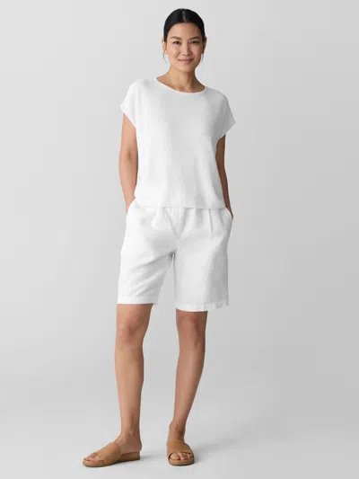 Eileen Fisher Organic Linen Cotton Square Top In White