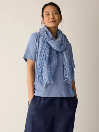 Eileen Fisher Organic Linen Cotton Squares Scarf In Haze