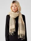 Eileen Fisher Organic Linen Cotton Striped Scarf In Neutral