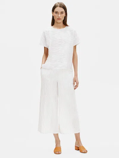 Eileen Fisher Organic Linen Cotton Striped Top In White