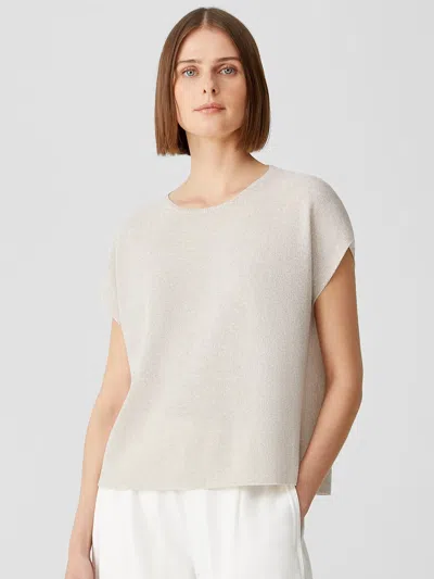 Eileen Fisher Organic Linen Cotton Twist Square Top In Neutral