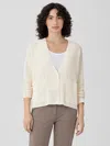 Eileen Fisher Organic Linen Cotton V-neck Cardigan In Neutral