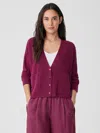 Eileen Fisher Organic Linen Cotton V-neck Cardigan In Purple