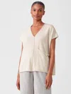 Eileen Fisher Organic Linen Cotton V-neck Top In White