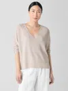 Eileen Fisher Organic Linen Cotton V-neck Top In Undyed Natural In Gray