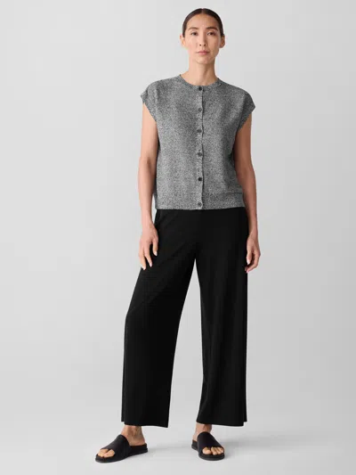 Eileen Fisher Organic Linen Cotton Vest In Blackberry