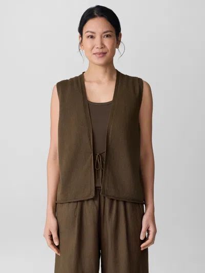 Eileen Fisher Organic Linen Cotton Vest In Branch