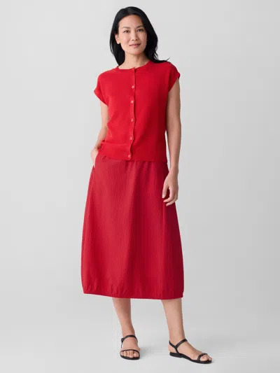 Eileen Fisher Organic Linen Cotton Vest In Crimson