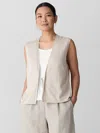 Eileen Fisher Organic Linen Cotton Vest In Neutral