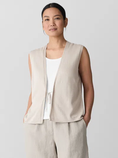 Eileen Fisher Organic Linen Cotton Vest In Undyed Natural