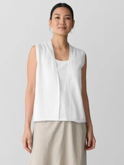 Eileen Fisher Organic Linen Cotton Vest In White