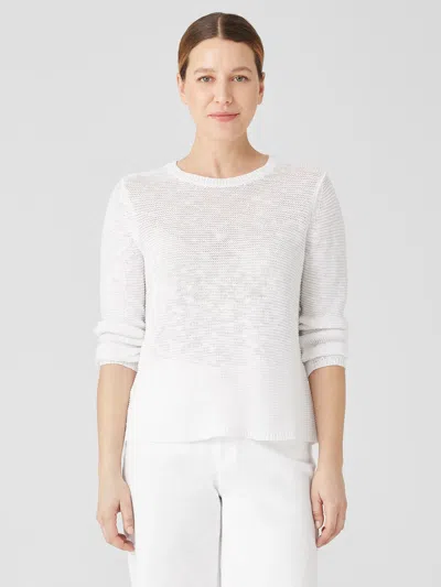 Eileen Fisher Organic Linen Cotton Crew Neck Top In Gray