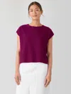 Eileen Fisher Organic Linen Cotton Square Top In Burgundy