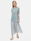 Eileen Fisher Organic Linen Crepe Bateau Neck Tunic In Nude
