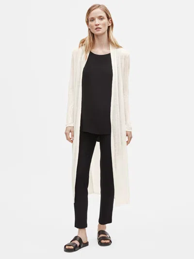 Eileen Fisher Organic Linen Crepe Duster Cardigan In Multi