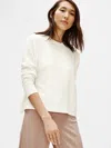 Eileen Fisher Organic Linen Crepe Stretch Box-top In White