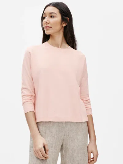 Eileen Fisher Organic Linen Crepe Stretch Box-top In Pink