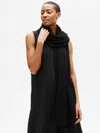 Eileen Fisher Organic Linen Crepe Wrap In Black