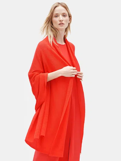 Eileen Fisher Organic Linen Crepe Wrap In Red