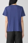 Eileen Fisher Organic Linen Crewneck T-shirt In Bluette