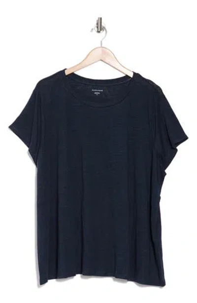Eileen Fisher Organic Linen Crewneck T-shirt In Ocean