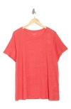 Eileen Fisher Organic Linen Crewneck T-shirt In Watermelon