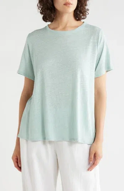 Eileen Fisher Organic Linen Crewneck T-shirt In Absth