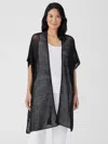 Eileen Fisher Organic Linen Delave Long Cardigan In Gray