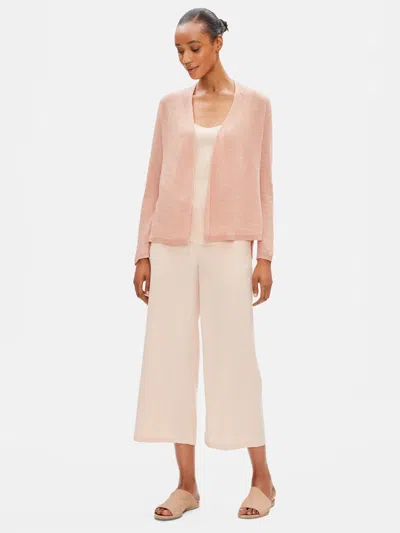 Eileen Fisher Organic Linen Delave V-neck Cardigan In Neutral