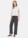 Eileen Fisher Organic Linen Delave Wide-leg Pant In Blue