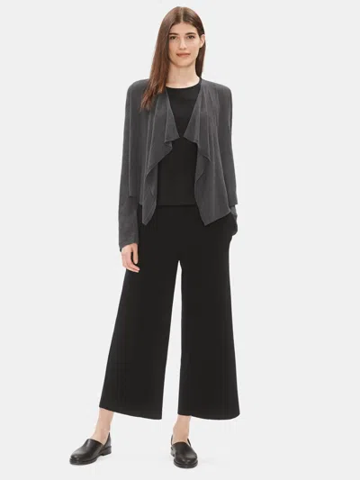 Eileen Fisher Organic Linen Drape Front Cardigan In Gold