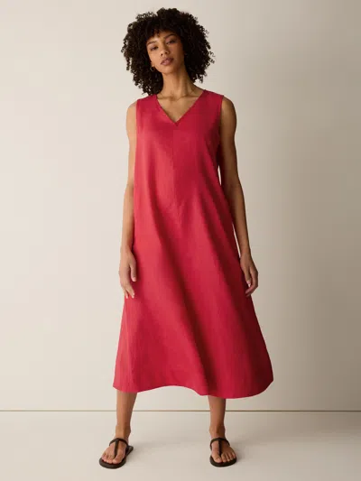 Eileen Fisher Organic Linen Easy Dress In Grenadine