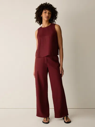 Eileen Fisher Organic Linen Full-length Trouser In Sun Dried Tomato