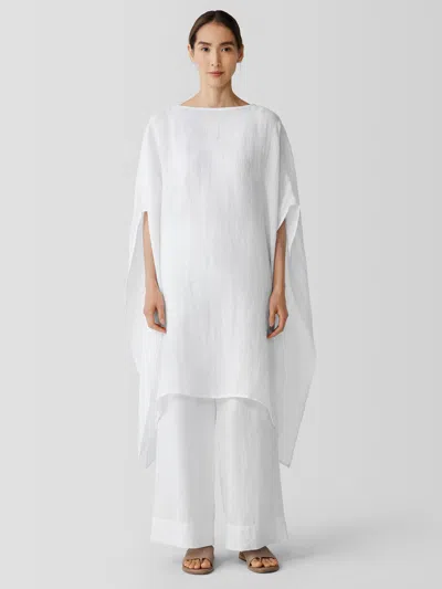Eileen Fisher Organic Linen Gauze Caftan In White