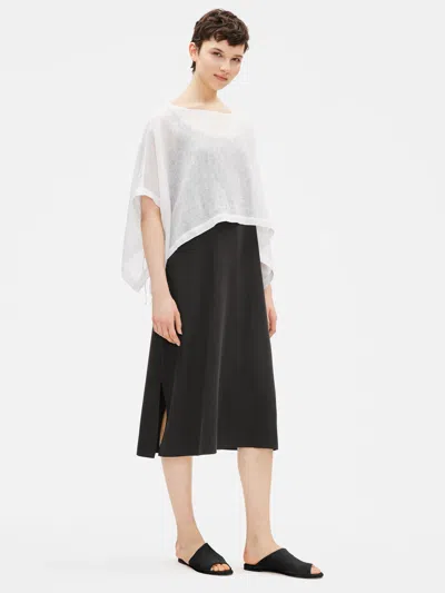Eileen Fisher Organic Linen Gauze Cropped Poncho In White