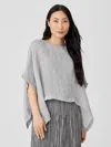 Eileen Fisher Organic Linen Gauze Poncho In Gray