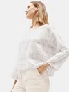 Eileen Fisher Organic Linen Grid Box-top In White