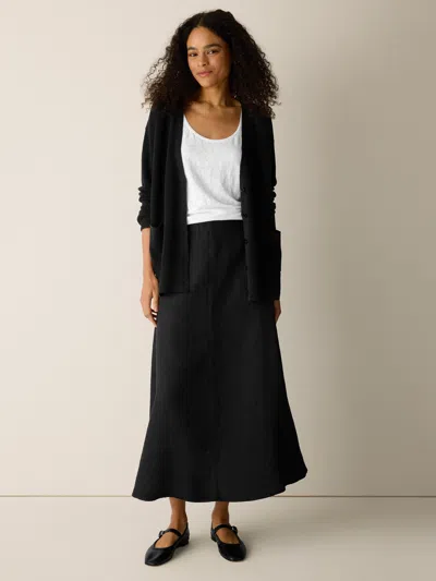 Eileen Fisher Organic Linen Half-circle Skirt In Black