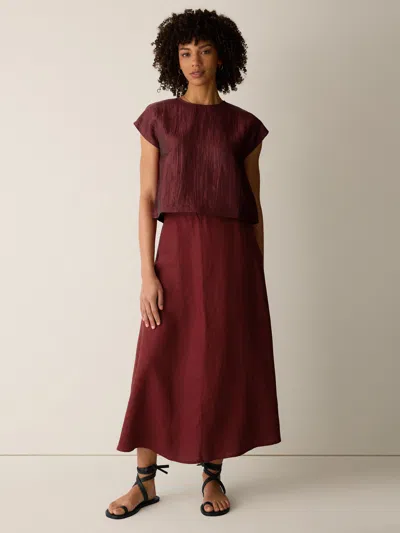 Eileen Fisher Organic Linen Half-circle Skirt In Sun Dried Tomato