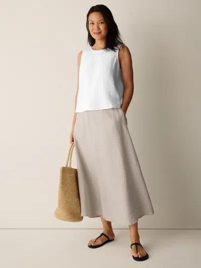 Eileen Fisher Organic Linen Half-circle Skirt In Undyed Natural