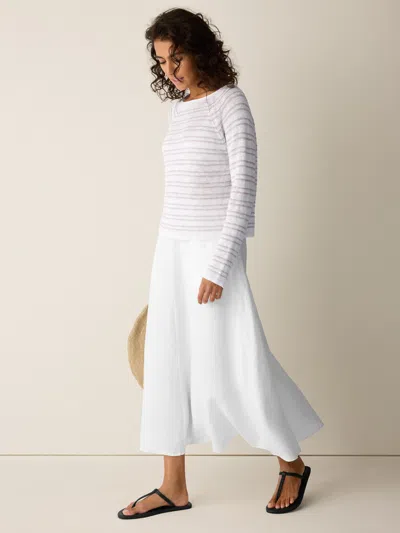Eileen Fisher Organic Linen Half-circle Skirt In White